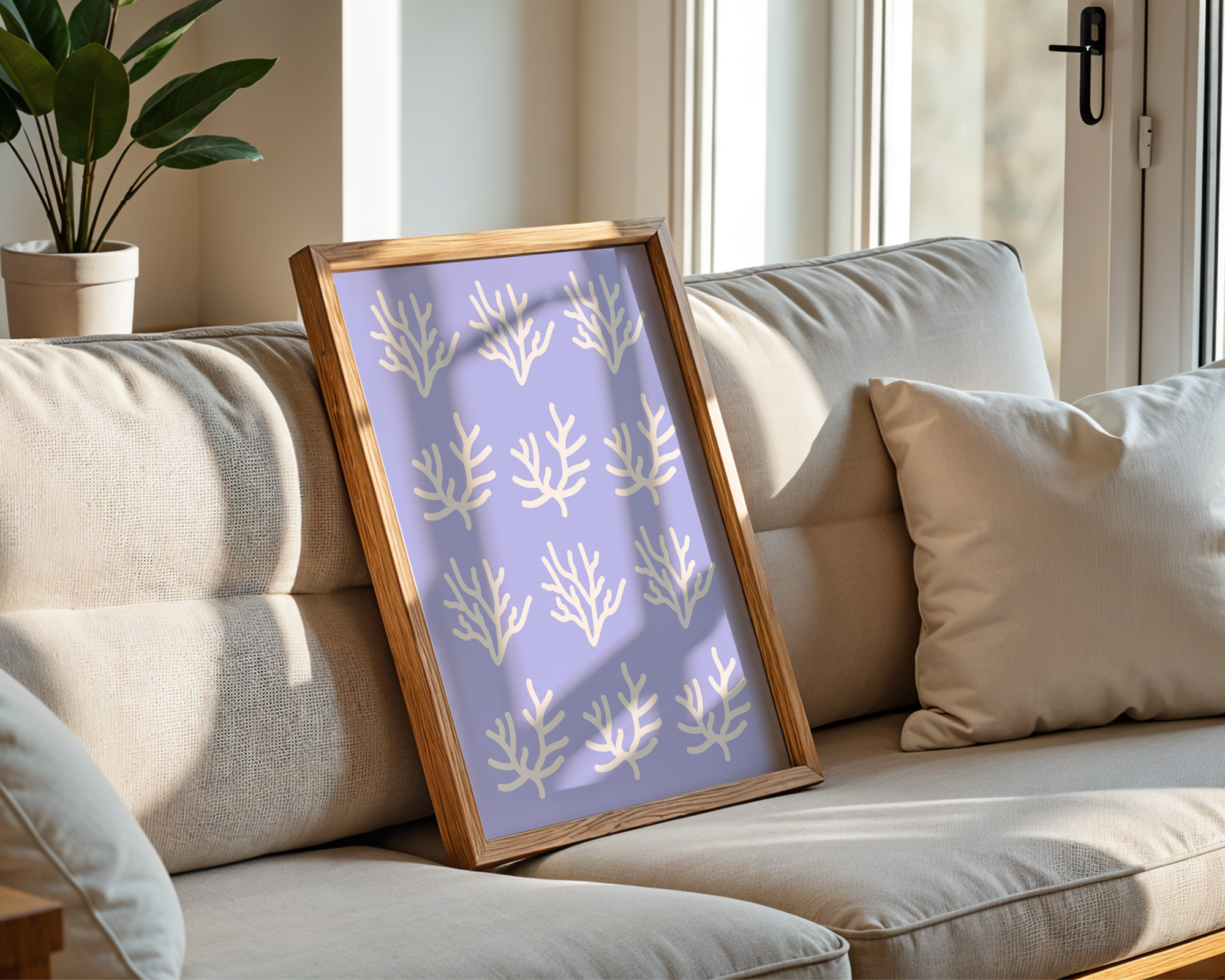 relaxing bathroom print of sea coral