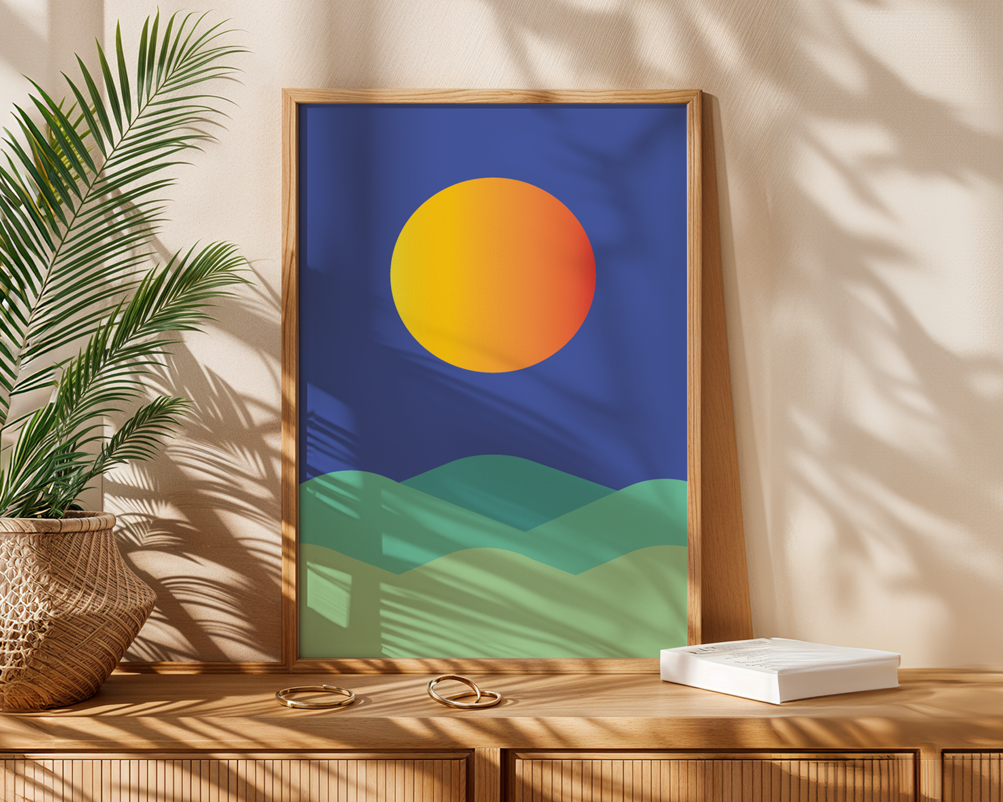 blue sun print
