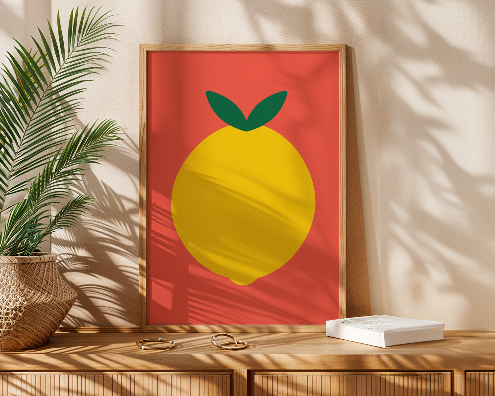 coral print of lemon