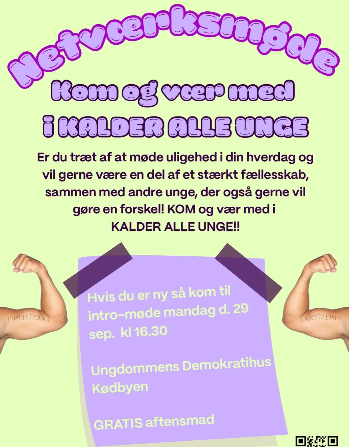 SES vi til netv&aelig;rksm&oslash;de p&aring; mandag d. 29?💪
 
Der er intro kl. 16.30 for nye og 17.00 starter m&oslash;det for alle.💕

Vi skal bl.a. tale om workshoppen, den nye merch produktion, vores odense event i november og arbejde videre i a
