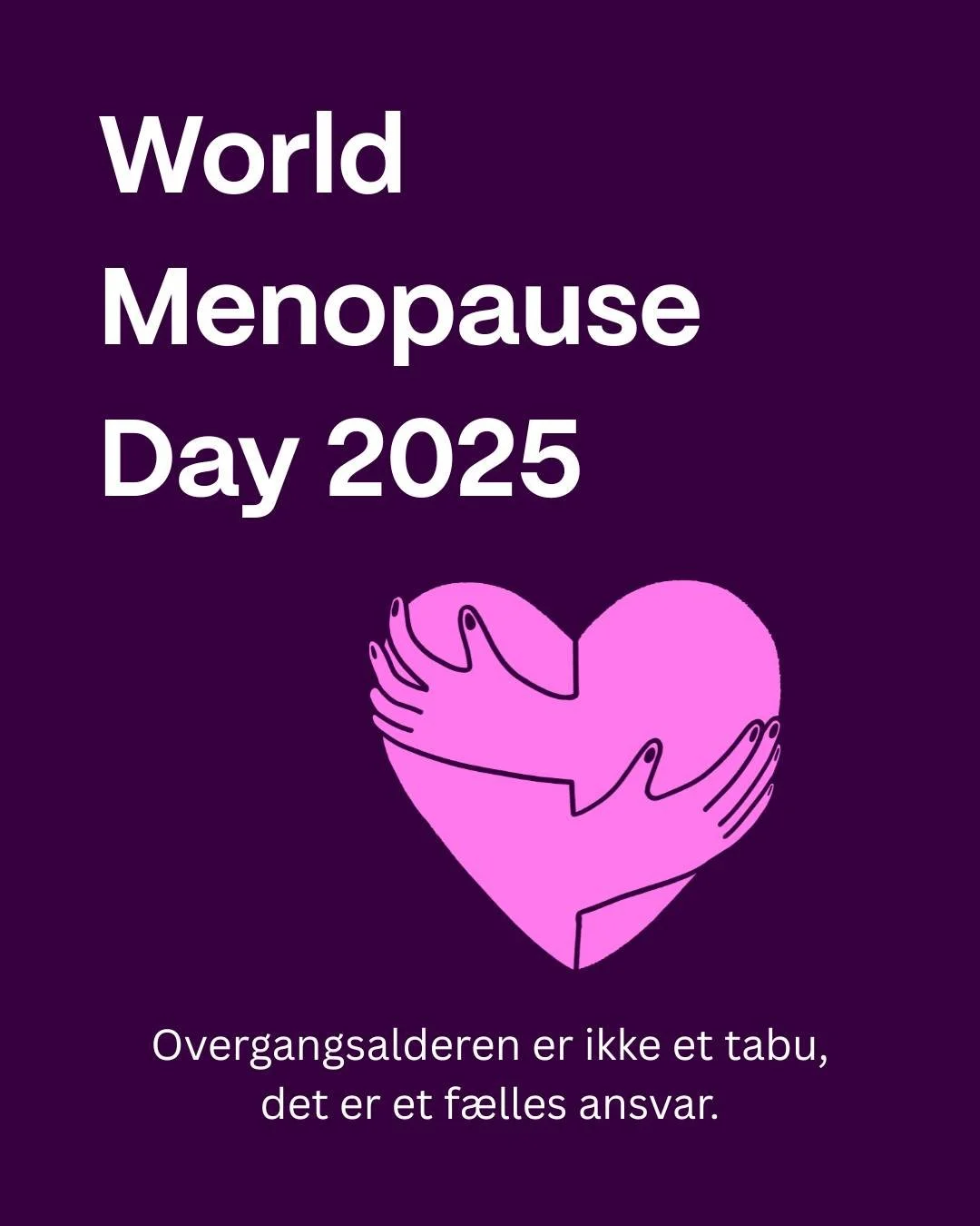 I dag s&aelig;tter vi fokus p&aring; overgangsalderen ✨
Et emne, der fortjener langt mere opm&aelig;rksomhed &ndash; ikke kun i dag, men hver dag. 

#WorldMenopauseDay #Overgangsalderen #DanskKvindesamfund #KvindersSundhed #Ligestilling