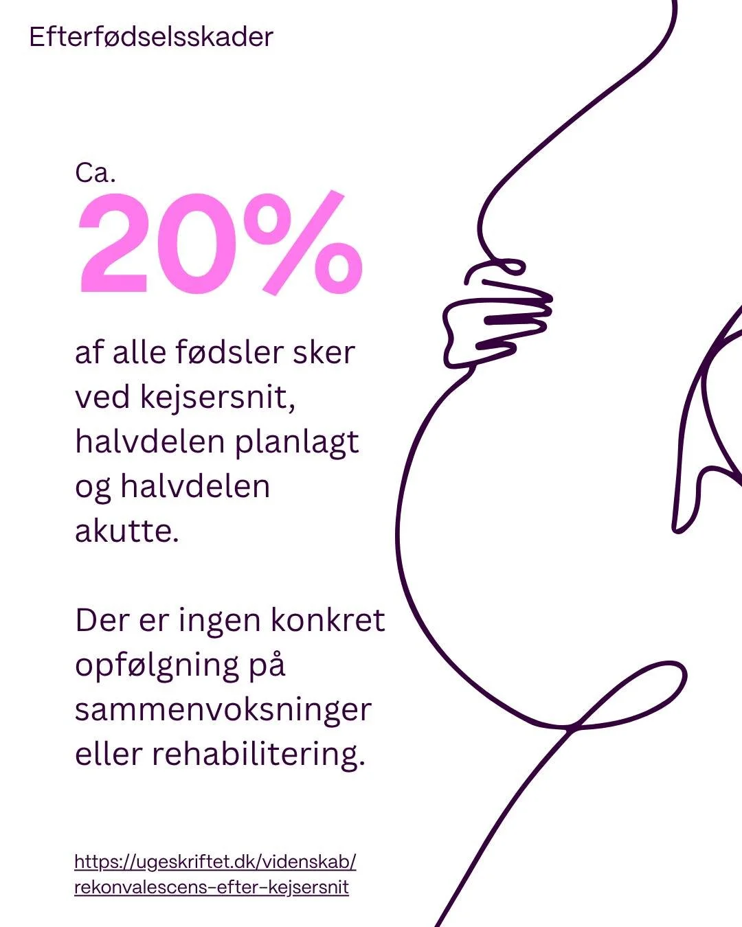 Alt for mange kvinder står stadig alene med følgerne efter graviditet og fødsel.
Der findes ingen evidensbaserede retningslinjer for udredning, behandling eller rehabilitering.
Det betyder, at alt for mange ikke bliver anerkendt,