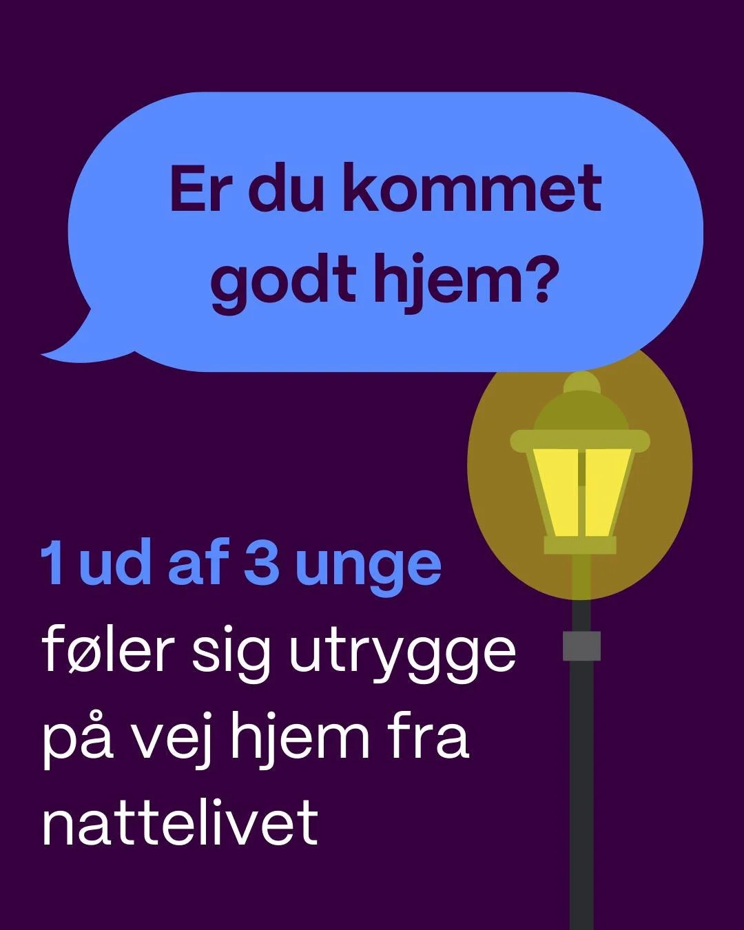 Er du kommet godt hjem? 📲 Det er en besked, mange af os sender efter en aften i byen.

Du g&aring;r alene. Det er m&oslash;rkt.
Du holder n&oslash;glerne i h&aring;nden og kigger dig over skulderen, bare for en sikkerheds skyld. Det er en f&oslash;l