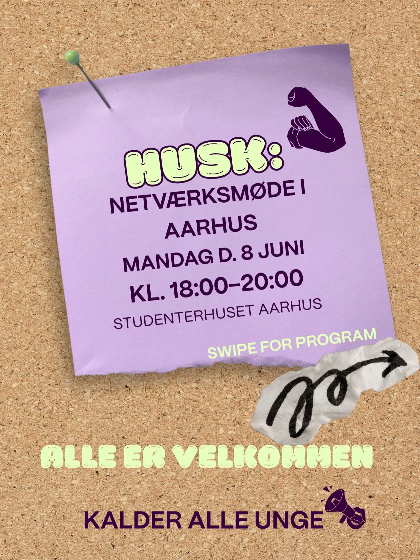HEJ AARHUS😎🫶💕
TAK for et mega fedt m&oslash;de sidst! 
N&aelig;ste m&oslash;de er p&aring; mandag d. 8 Juni -ses vi der? ✌️💕 i @studenterhusaarhusofficial 

Der er intro for de nye kl 17.30 og m&oslash;de for alle kl 18.
Vi skal bl.a. tale om vor
