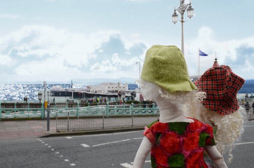 Then crossed the road to the sea