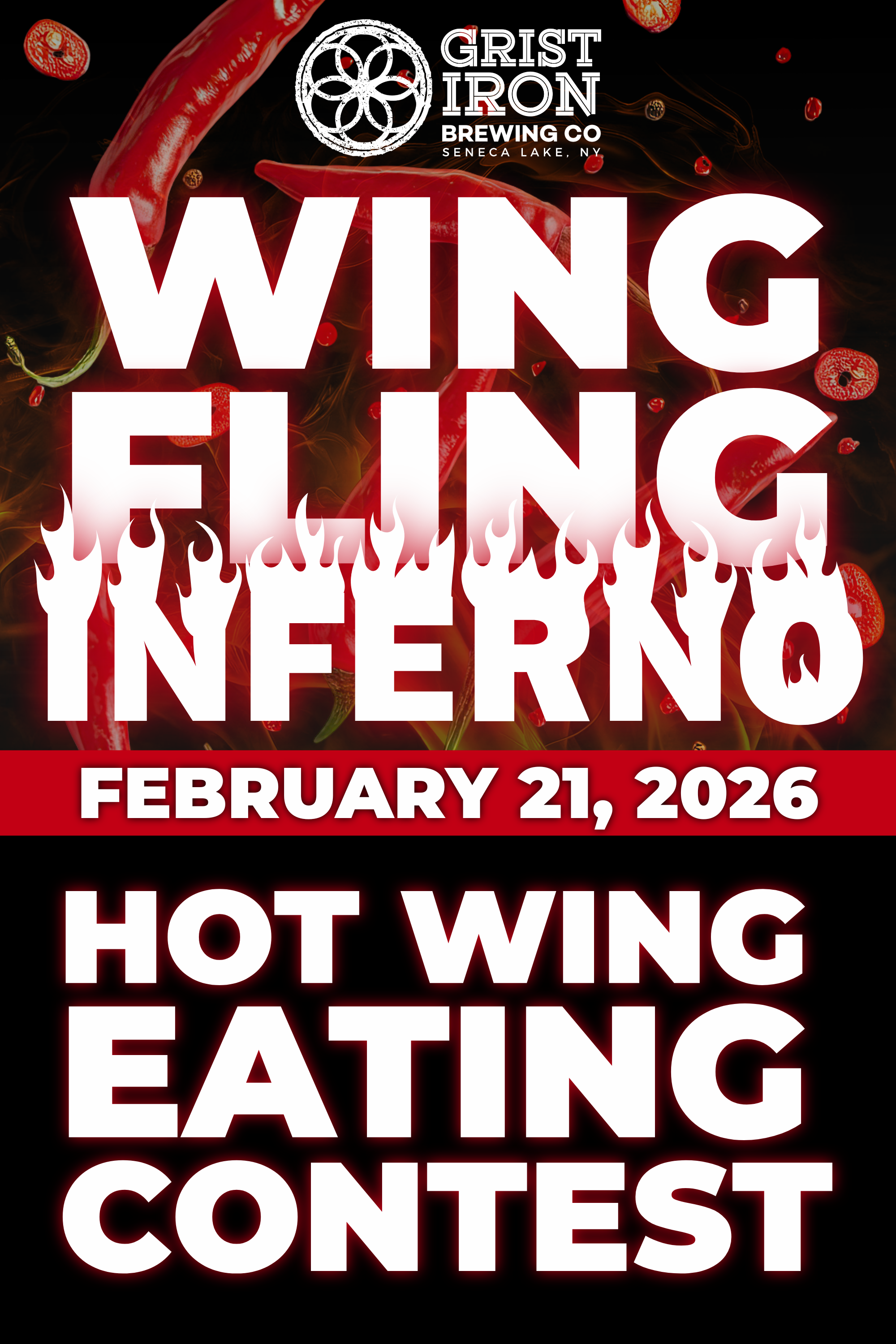 Wing Fling Inferno &amp; Hot Wing Eating Contests at Grist Iron Brewing Company
