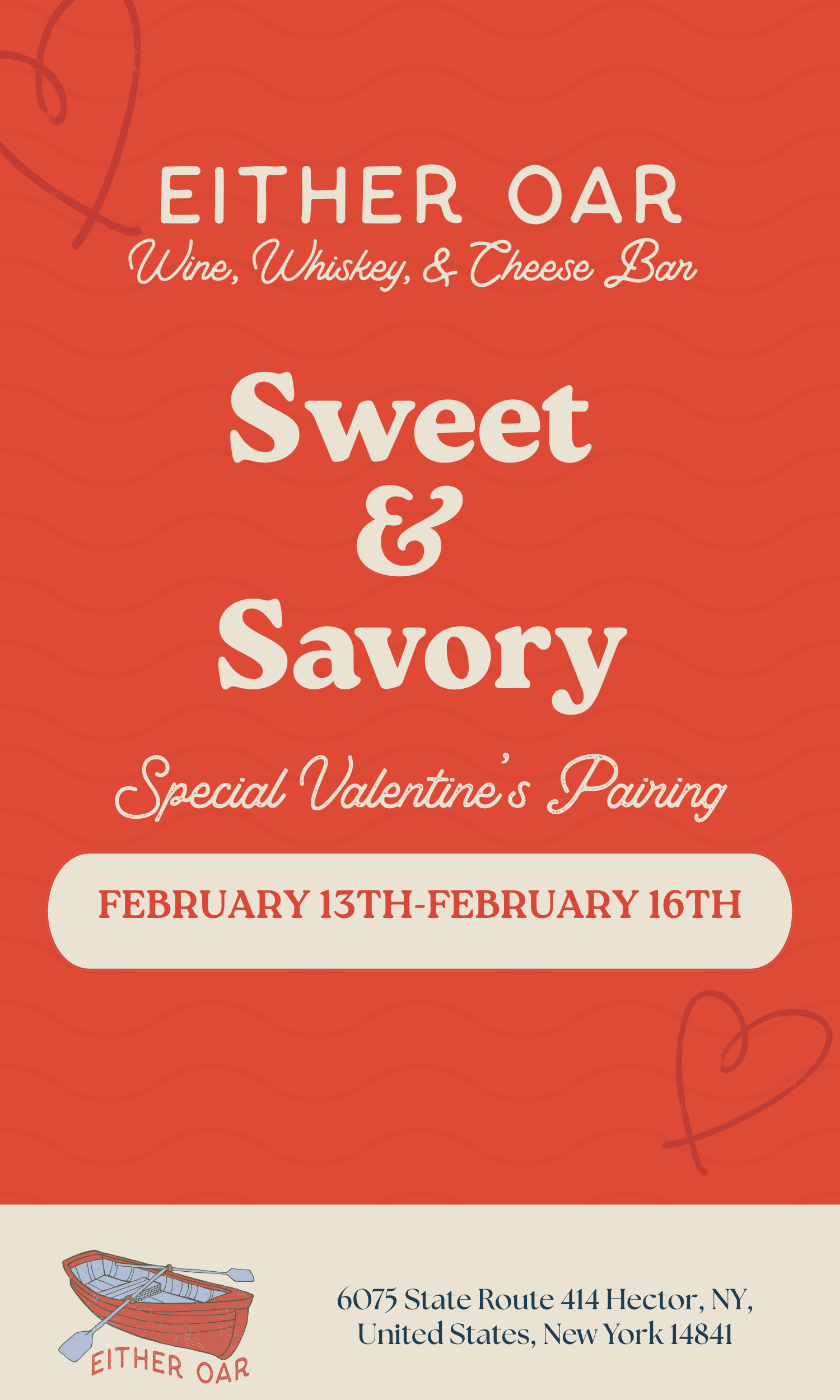 Sweet &amp; Savory: Special Valentine’s Pairing @ Either Oar