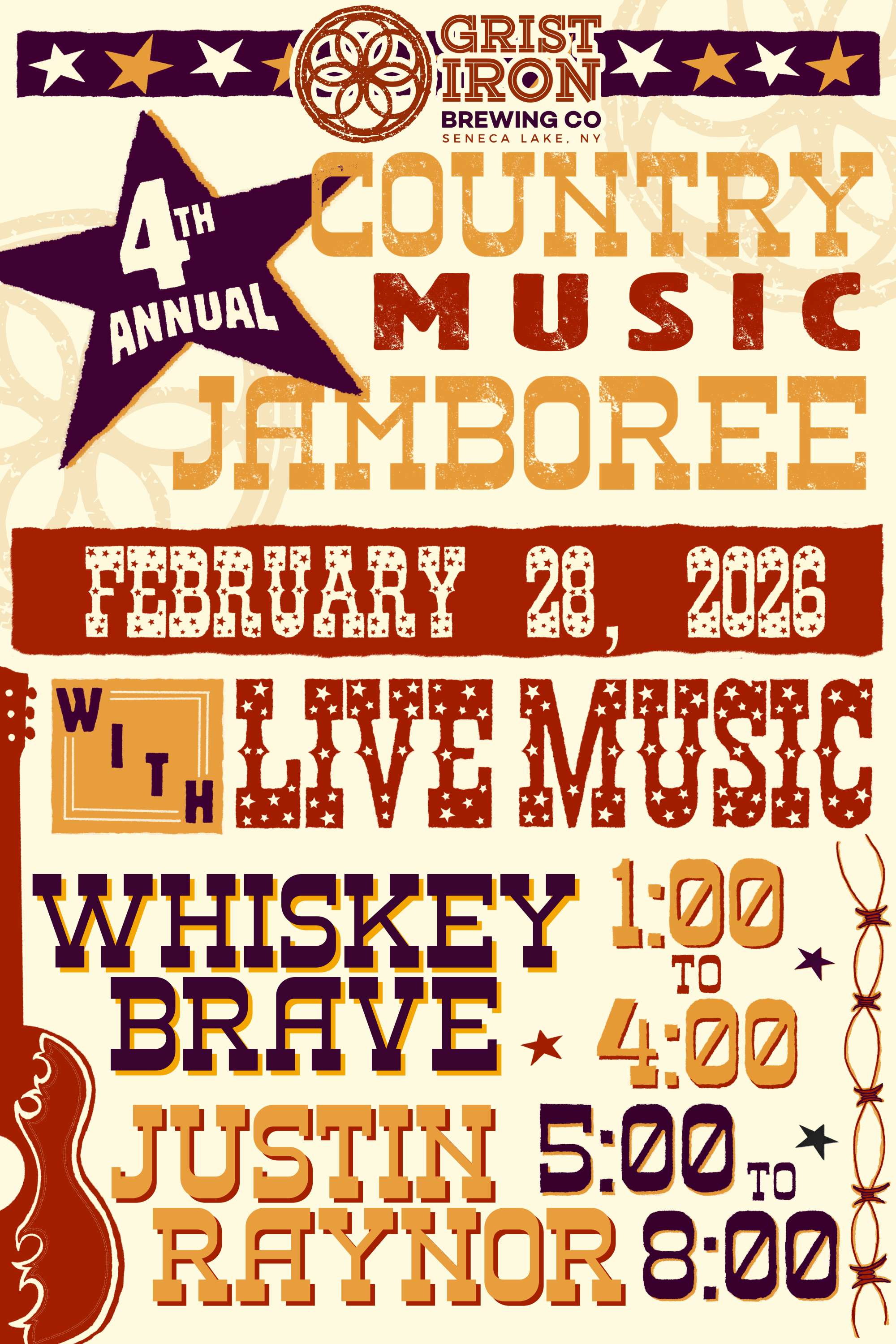4th Annual Country Music Jamboree at Grist Iron Brewing Company