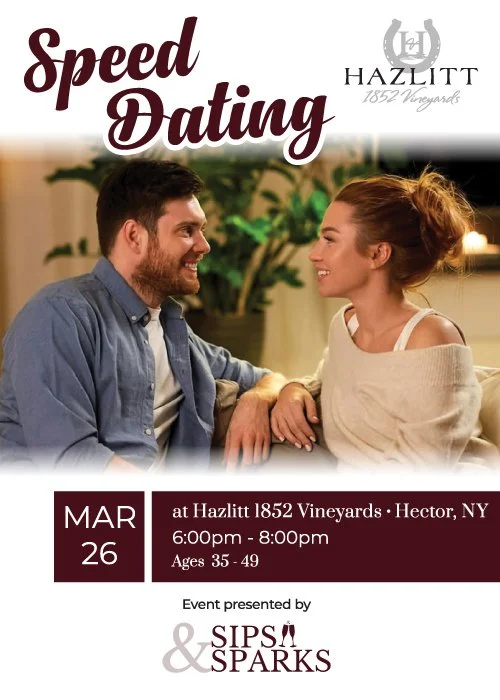 Speed Dating at Hazlitt 1852 Vineyards by Sips & Sparks