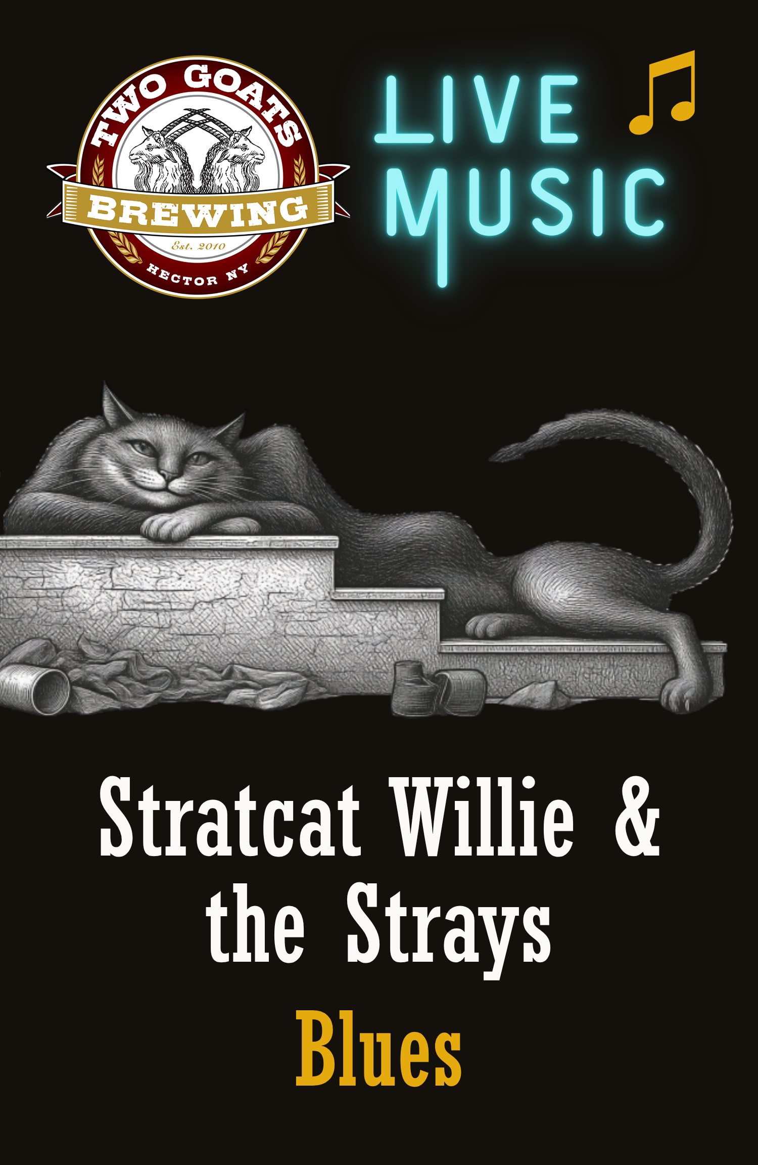 Stratcat Willie &amp; the Strays @ Two Goats 