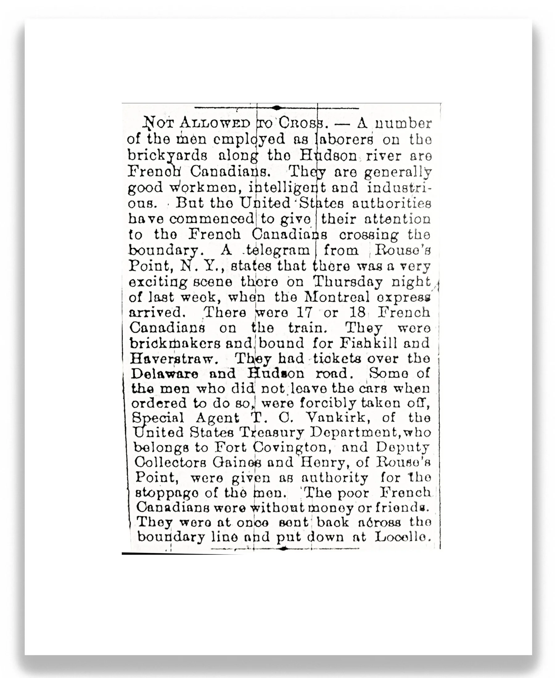 Not Allowed to Cross, 2026, inkjet print on archival paper mounted on wood panel, 10 in x 8 in.