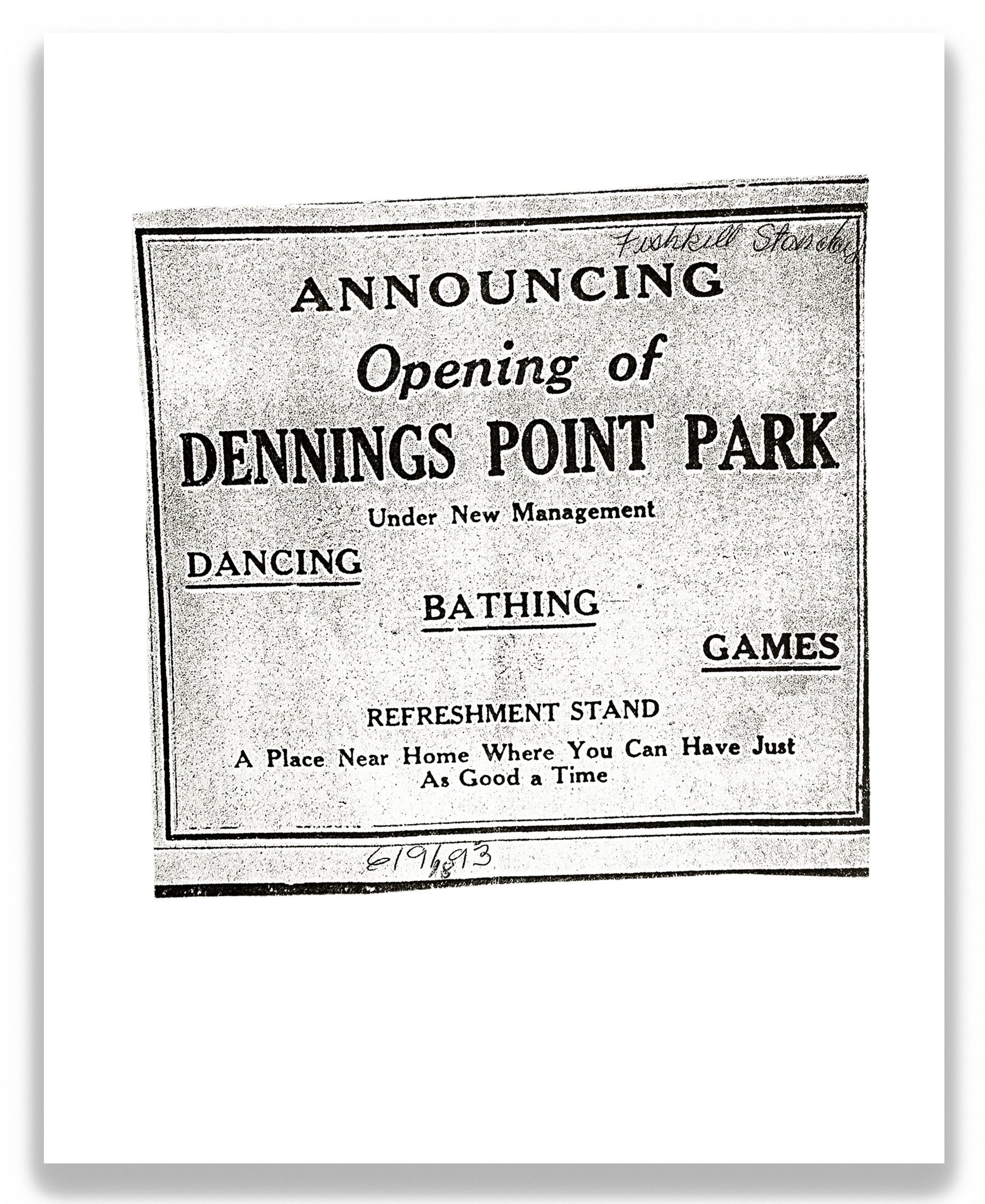 Opening of Dennings Point Park, 2026, inkjet print on archival paper mounted on wood panel, 10 in x 8 in.
