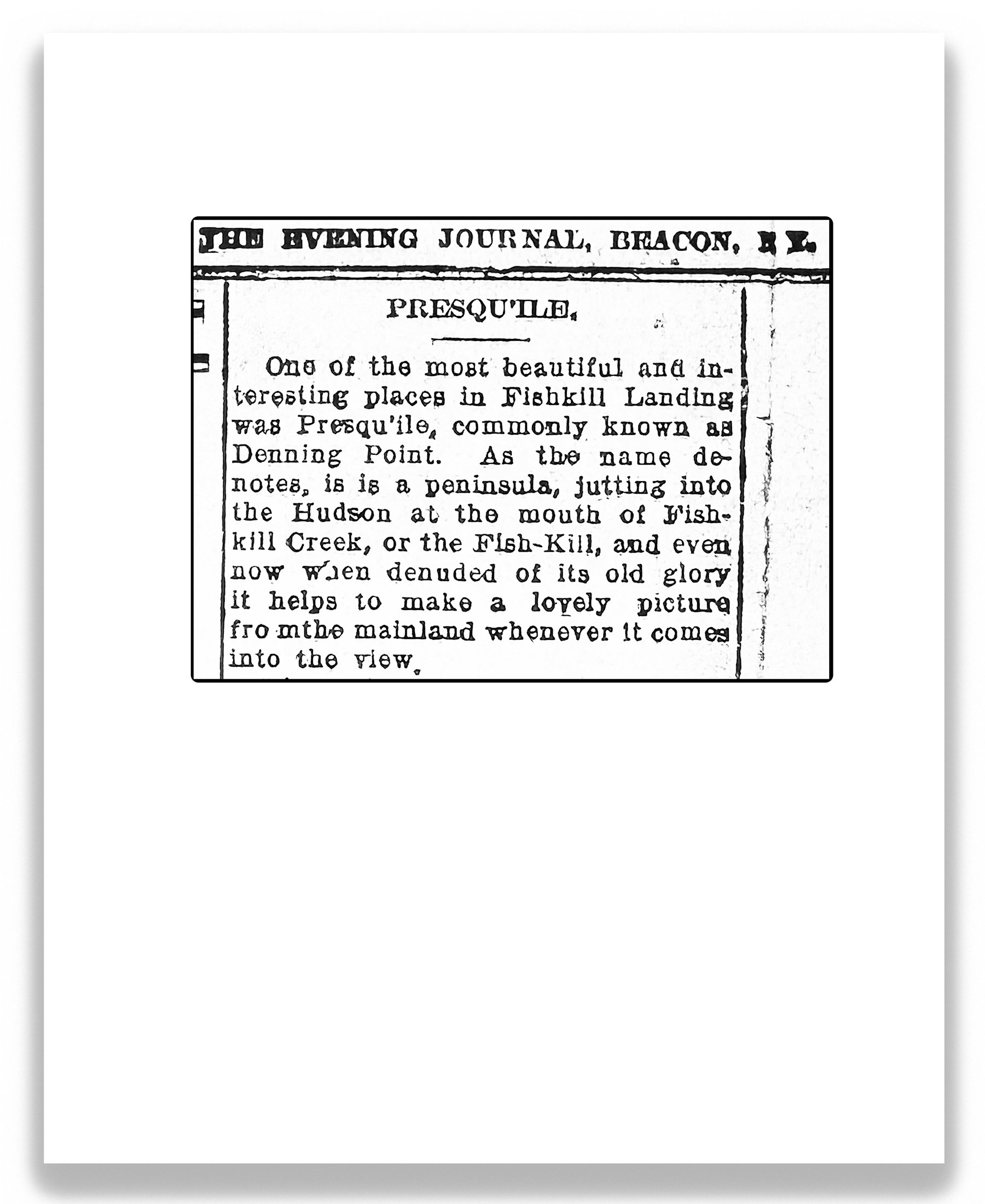 Presqu'ile, 2026, inkjet print on archival paper mounted on wood panel, 10 in x 8 in.