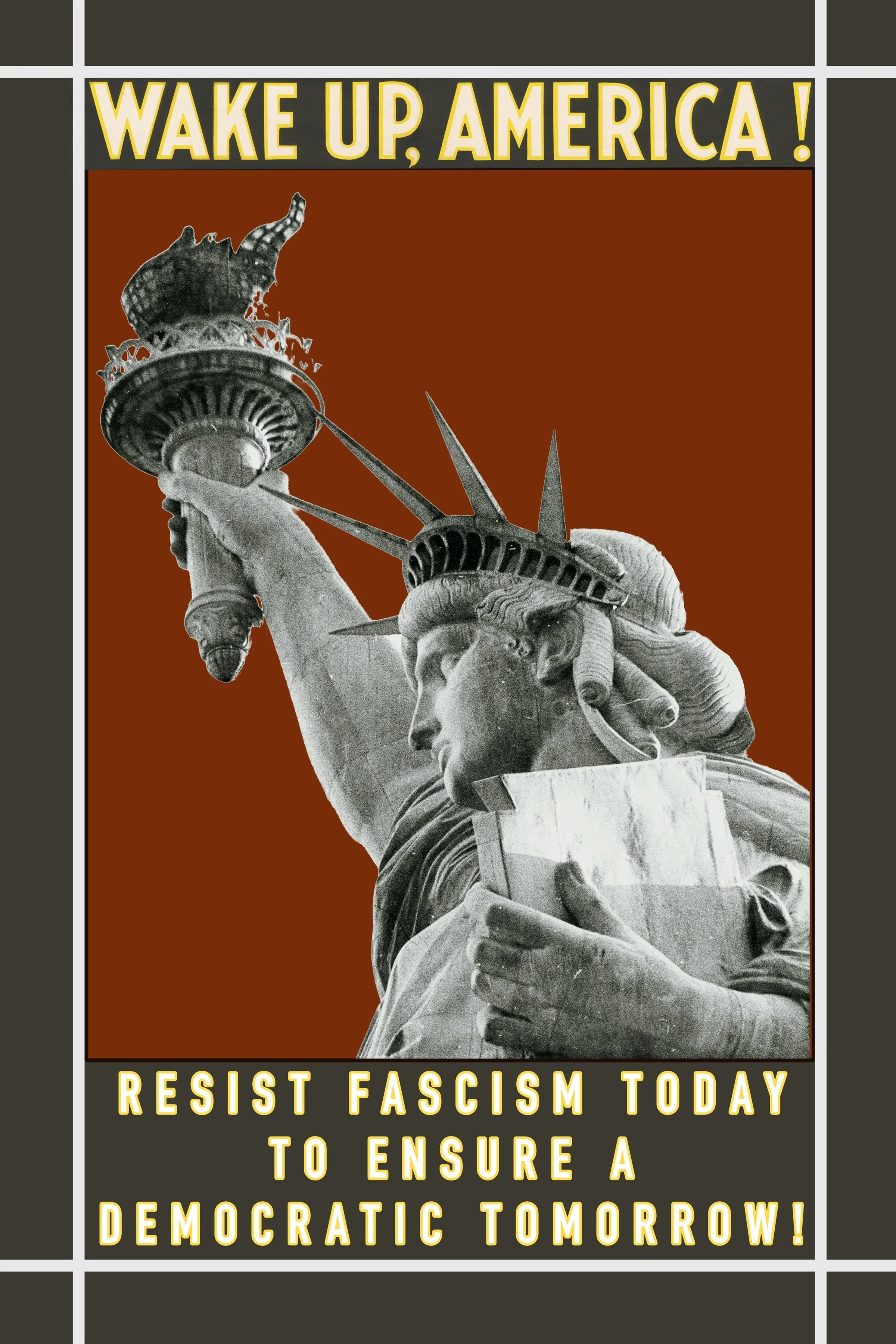 "Wake Up, America!," 2026, archival pigment print, 24 in. x 16 in., edition of 5.. Based on the poster "Wake Up, America! Civilization Calls Every Man, Woman and Child!" by James Montgomery Flagg, 1917, Library of Congress, Prints and Photographs Div