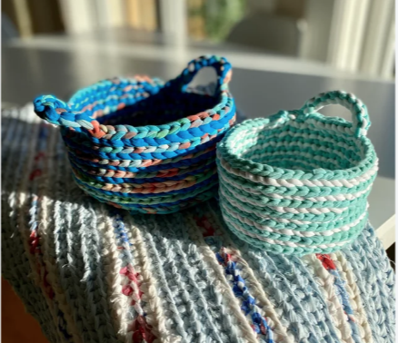 Upcycled Art: Crochet a Basket from an Old Shirt