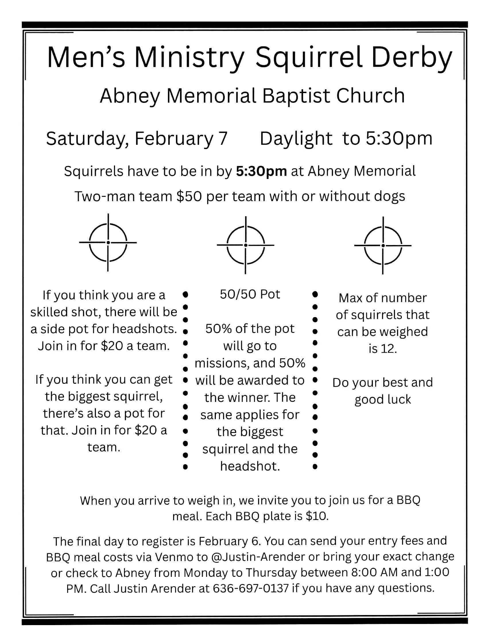 Men's Ministry Squirrel Derby