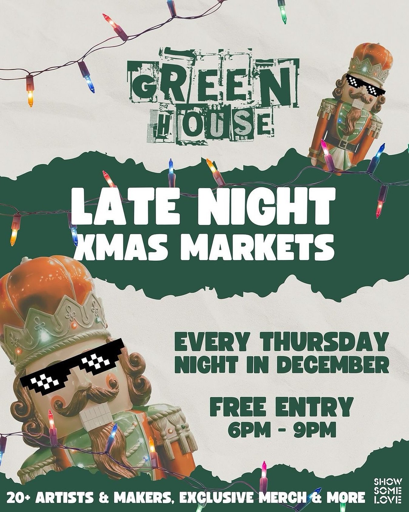 /TRADER CALL// We&rsquo;re now less than a week away from our first late night market at Green House and after a massive response from you guys we&rsquo;ve decided to open up even more space for stalls 🎅
-
We&rsquo;re now fully booked for jewellery,