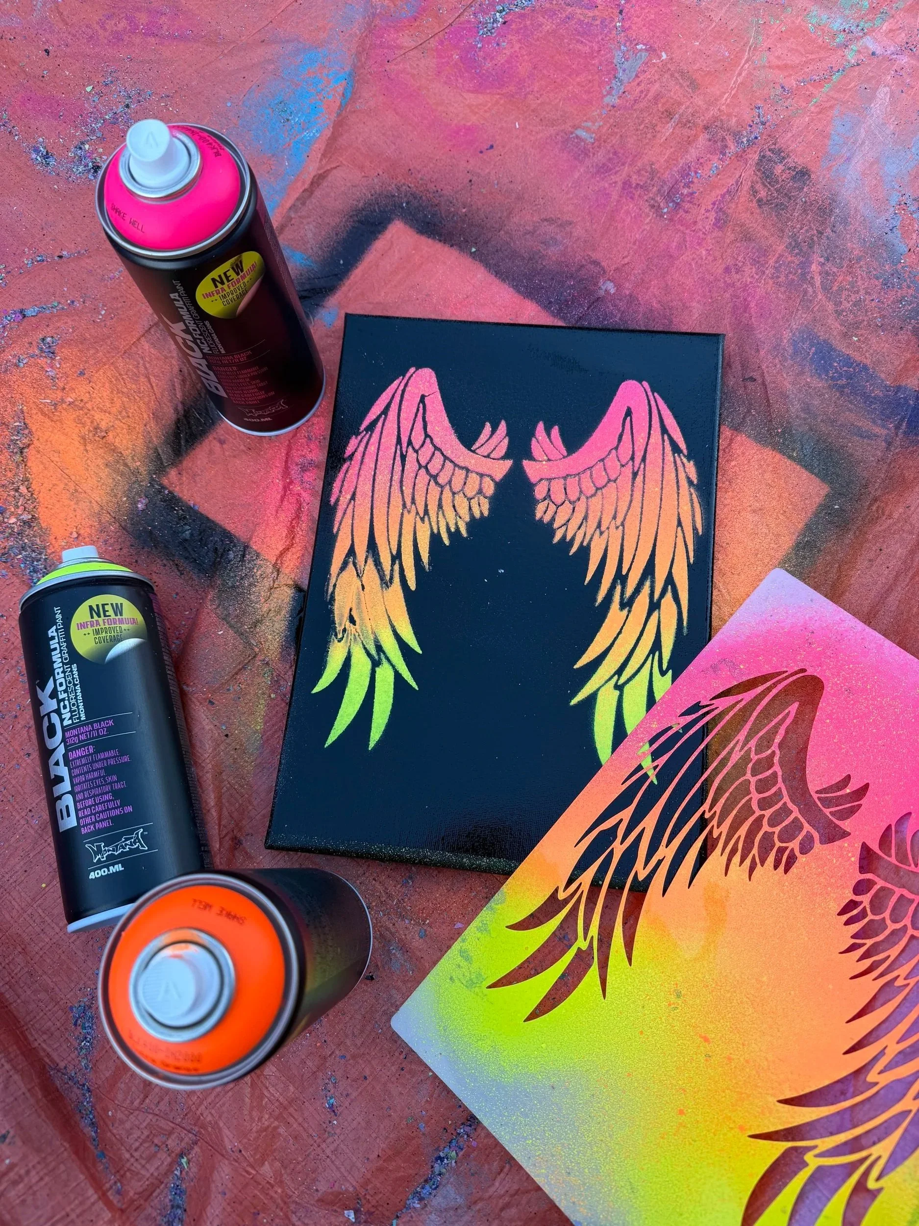 Stencil & Mixed media art