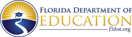 Florida Department of Education Logo with a lighthouse silhouette inside a circle, with a gradient background and the text 'Lighthouse' next to it. floe.org.