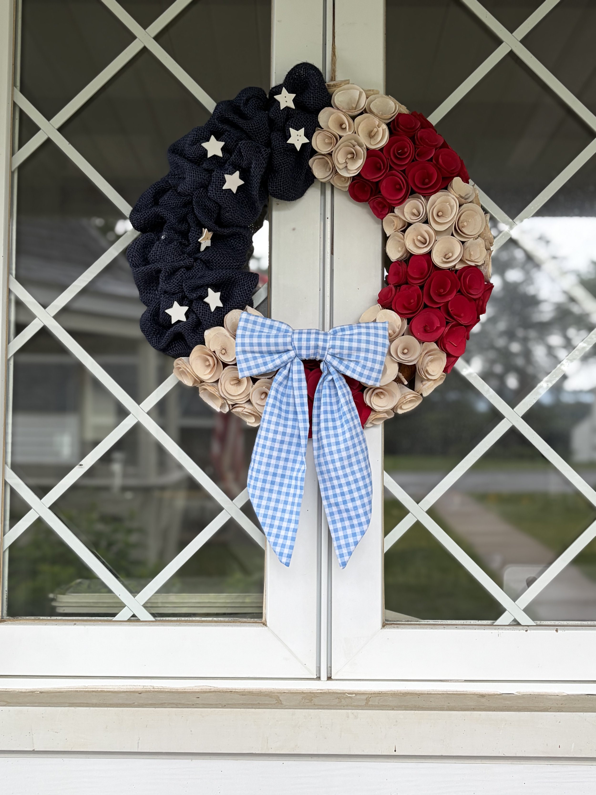 Blue Gingham Medium Bow