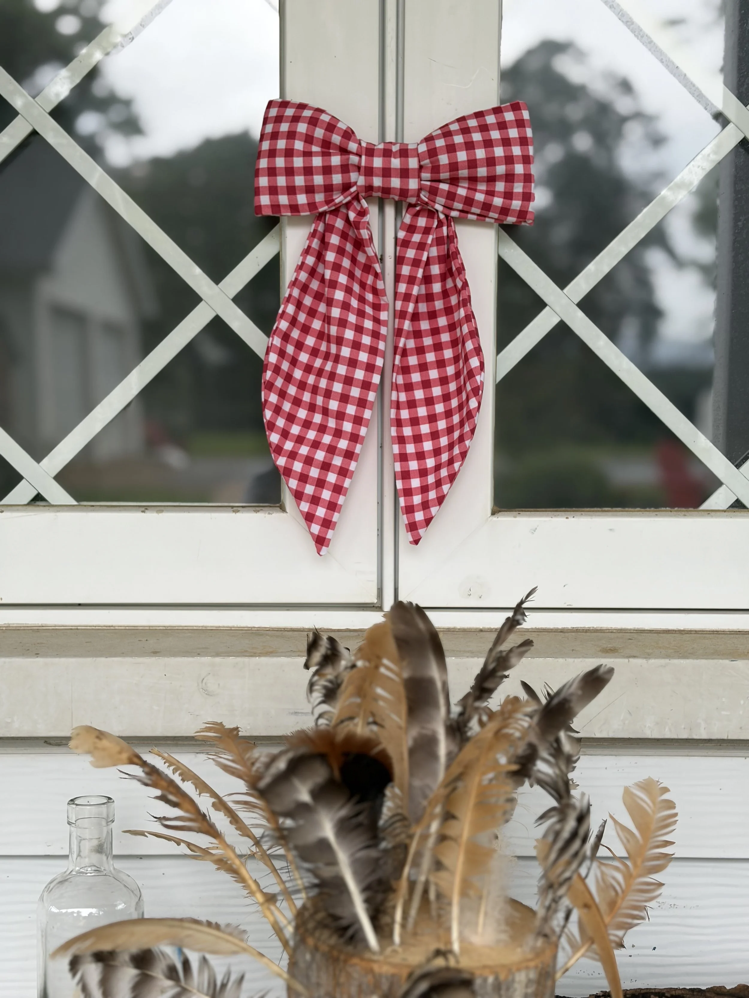 Red Gingham Medium Bow