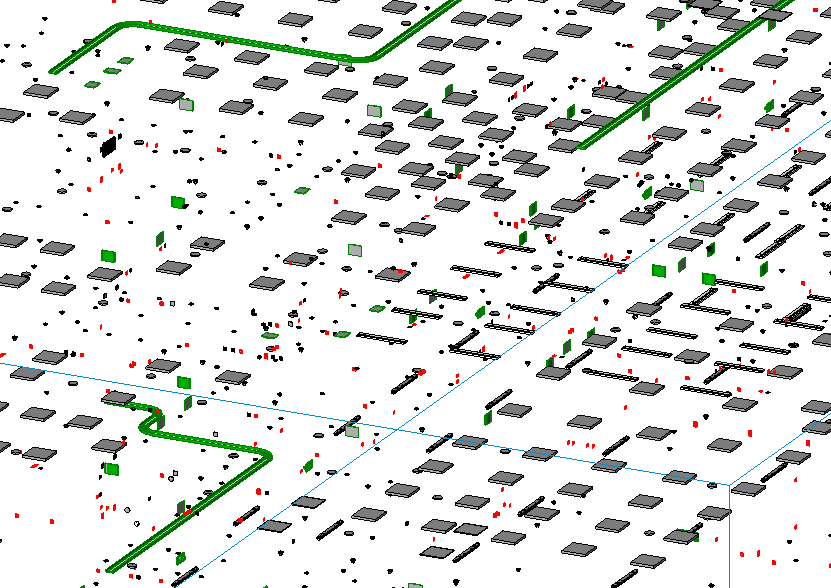 3D BIM model van Verlichting en technische installaties in gebouw