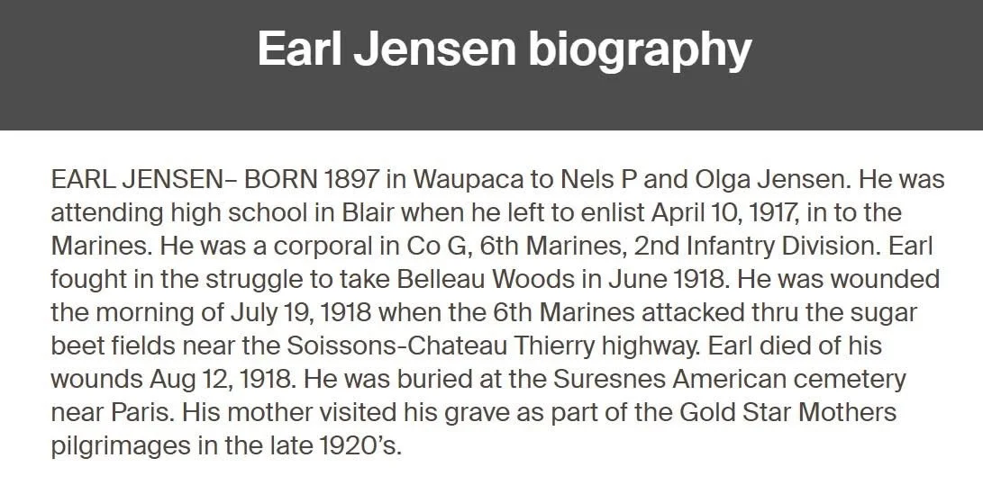 Earl E Jensen  US Marine, KIA    Galesville