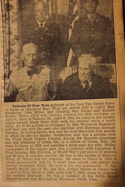 Veterans of Four Wars  Sanderson, Miller, Fuller
