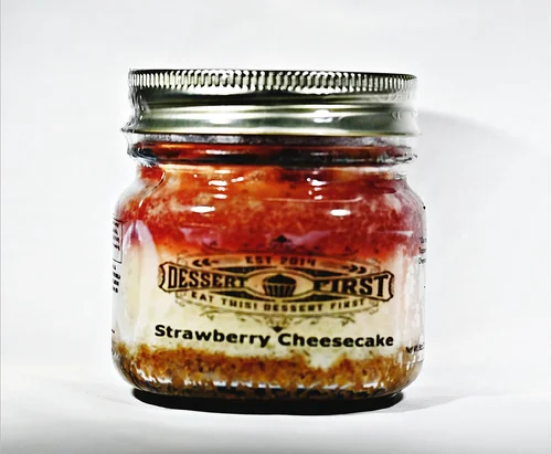 Strawberry cheesecake jar