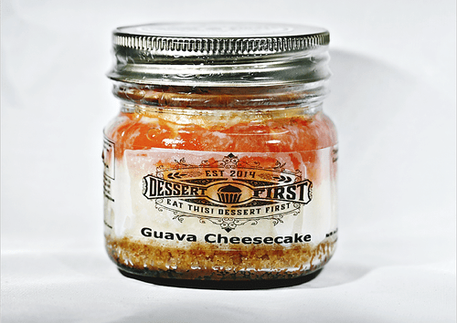 Guava cheesecake jar
