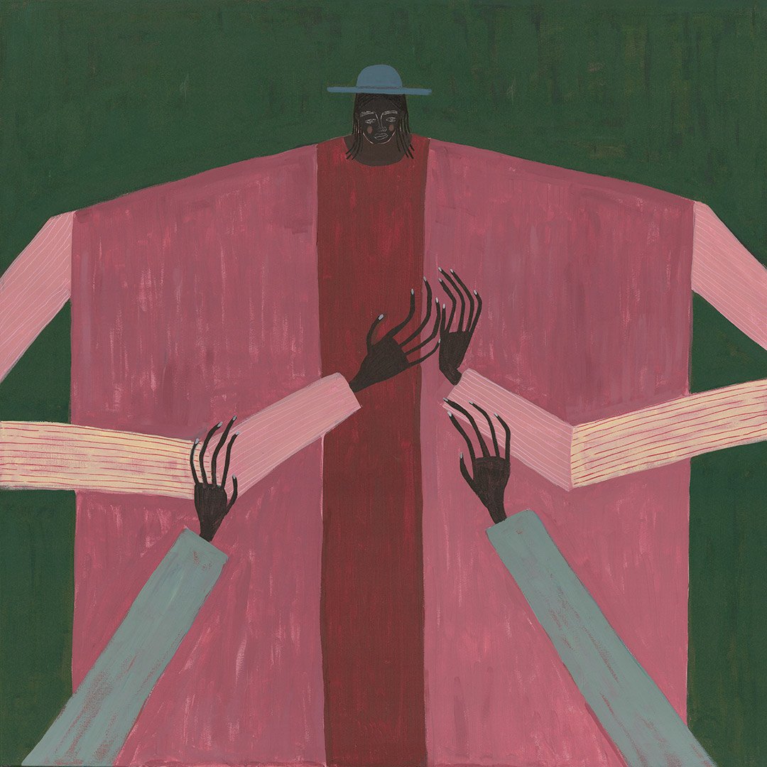 Ibi Meier-Oruitemeka
'Reach Out', 2024 |
Painting, Acrylic on Canvas |
101.4 x 101.4cm (40" x 40")
(SOLD)