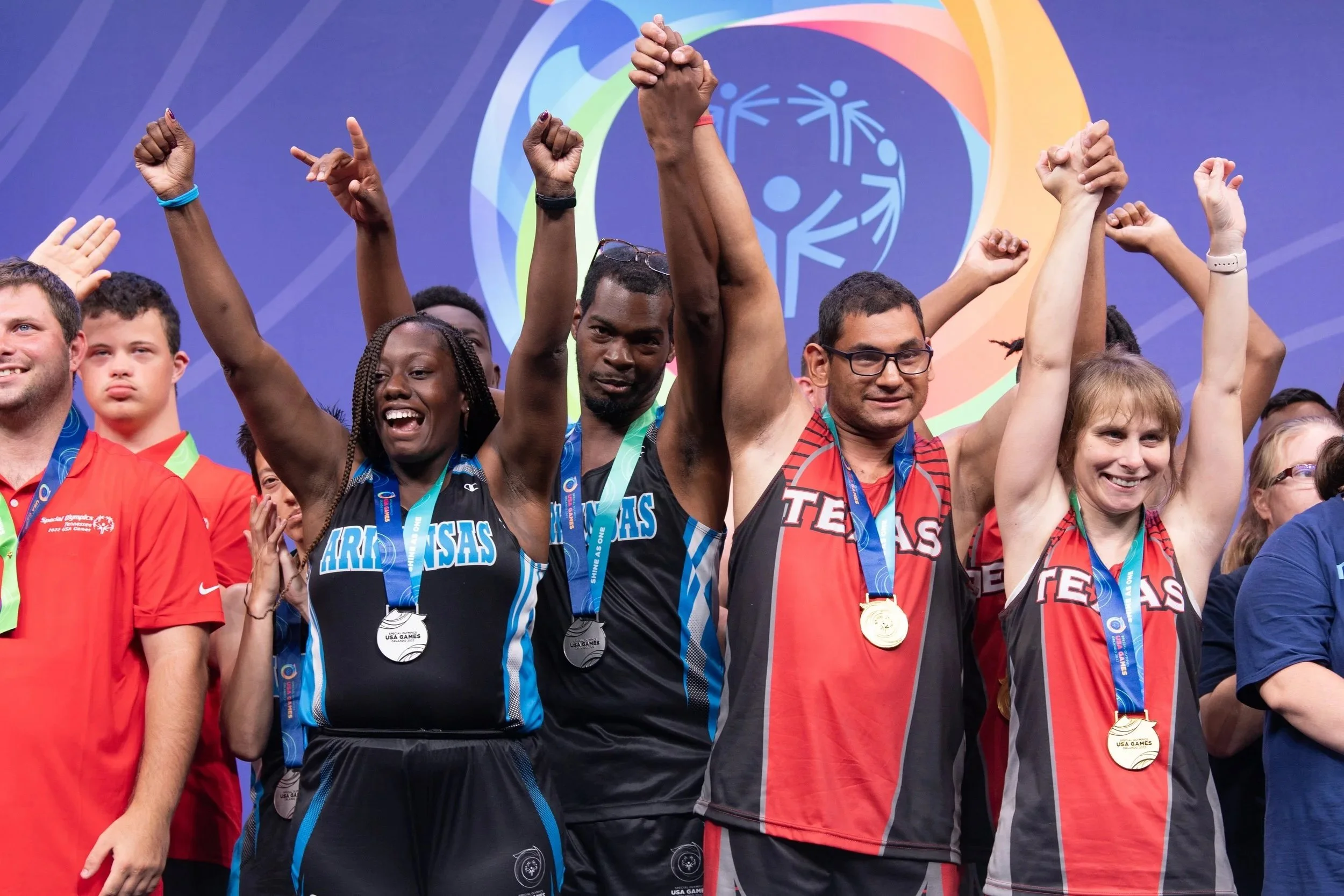 Special Olympics athletes participating in an event organized by Par 5 Group event management company.