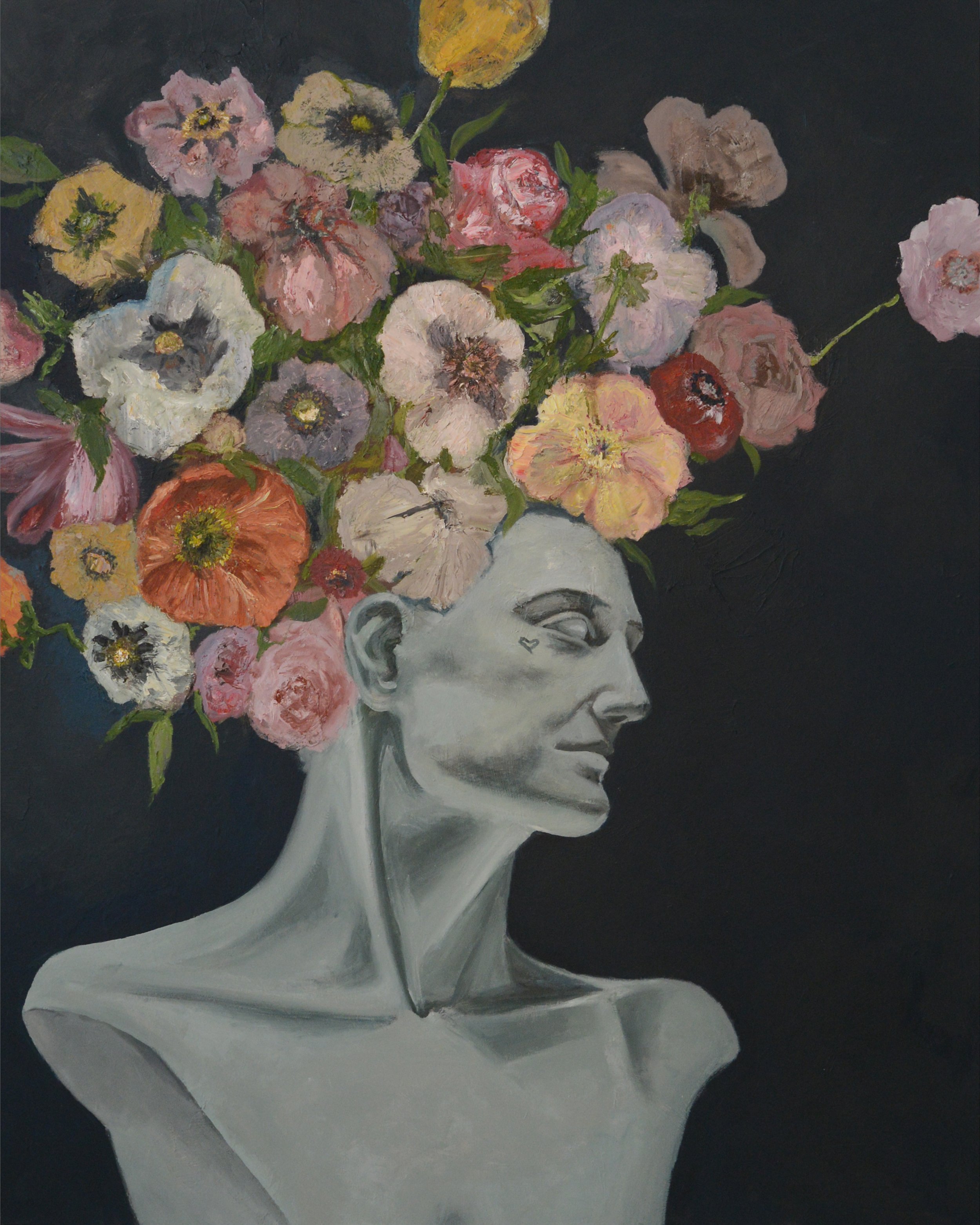 "From Stillness, Life" 
Oil on canvas
48”x60”