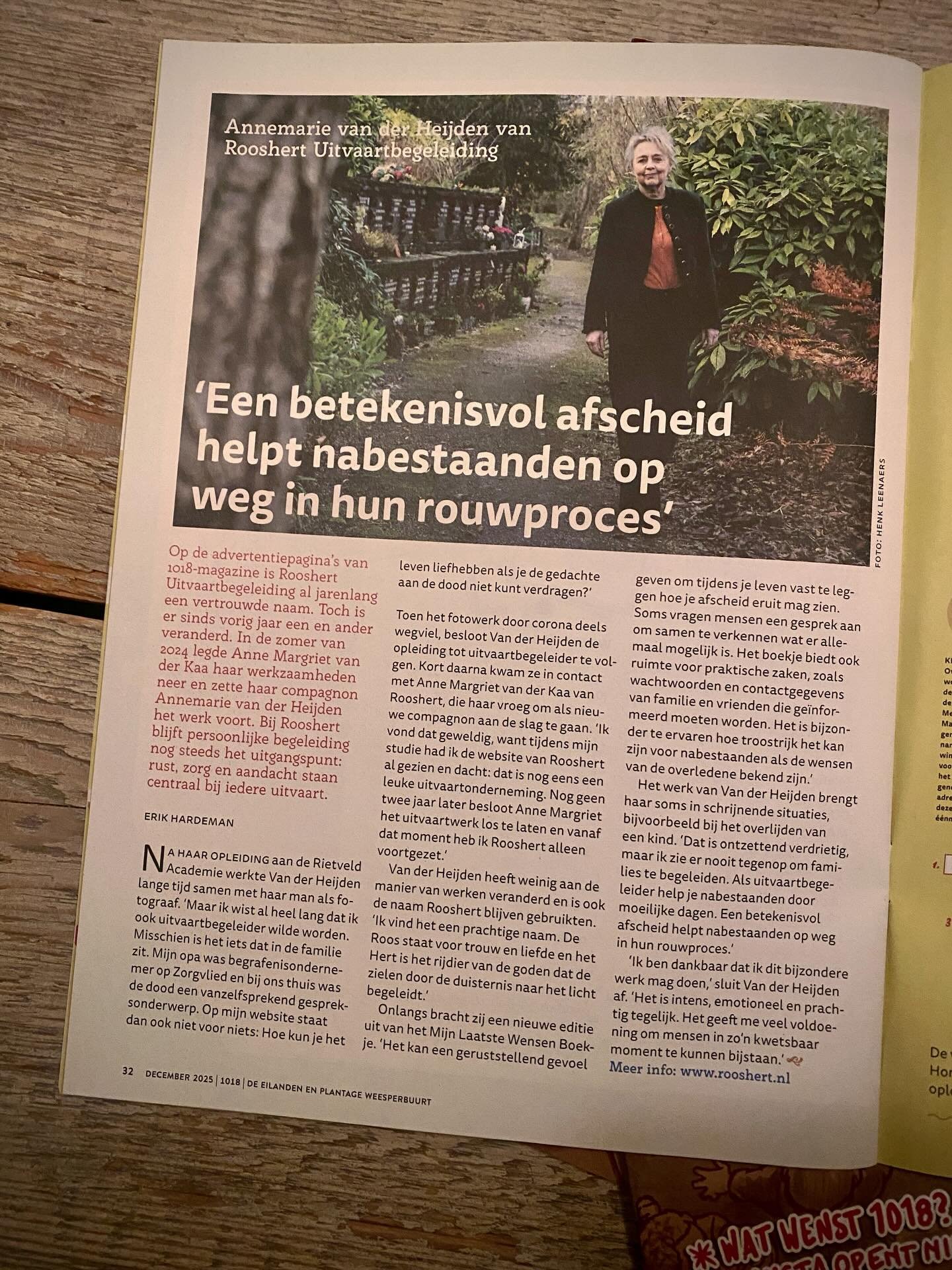 Dank aan 1018 Magazine voor het leuke interview!

#uitvaartbegeleiding #methartenziel #rouwenverlies #afscheid