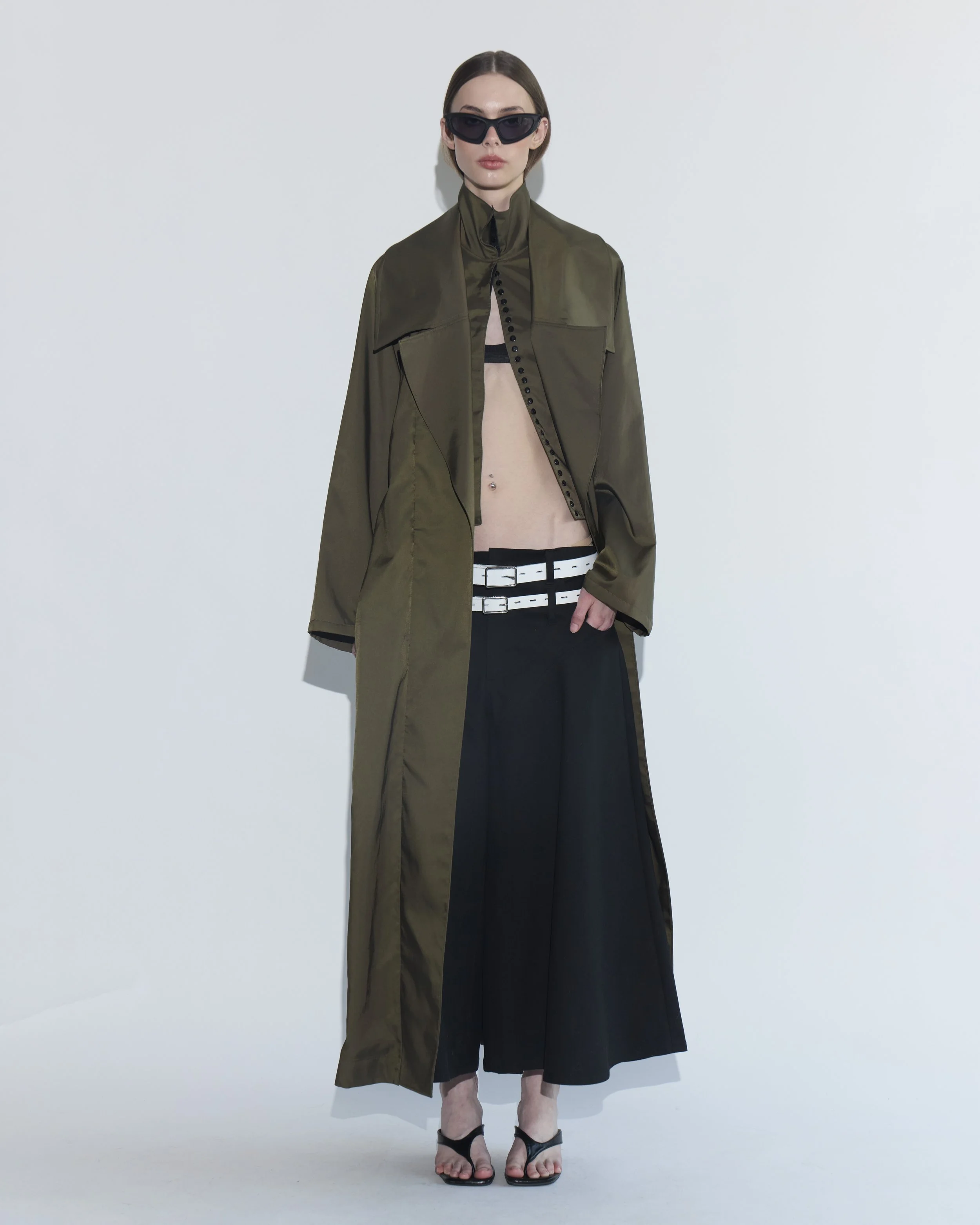 5.0 double khaki trench coat