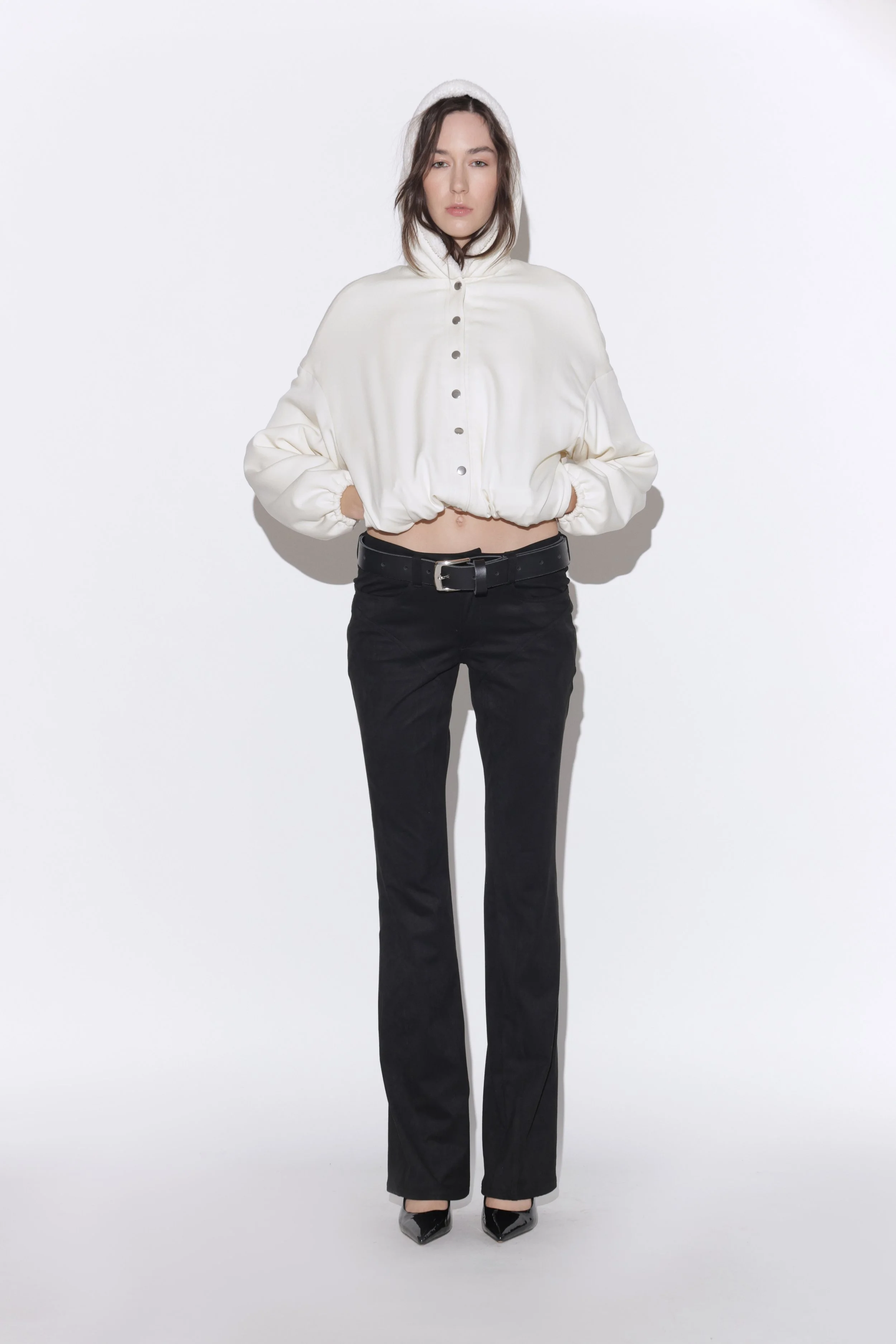 6.0 SKINNY FAUX SUEDE TROUSERS