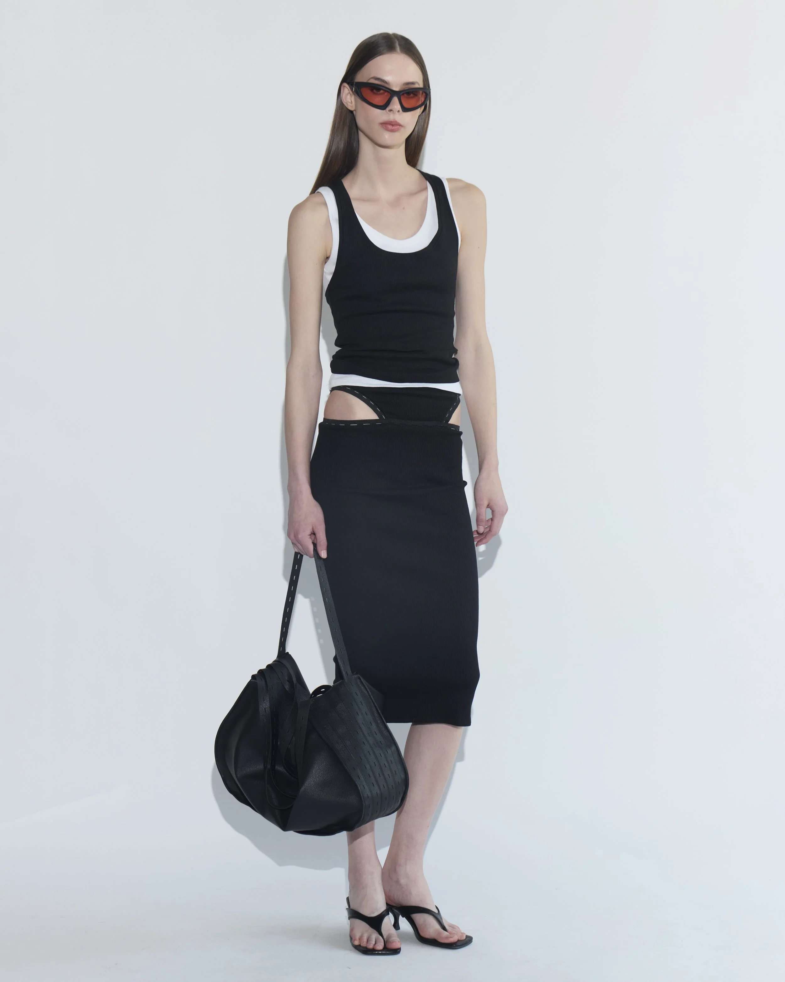 5.0 ribbed cut out skirt