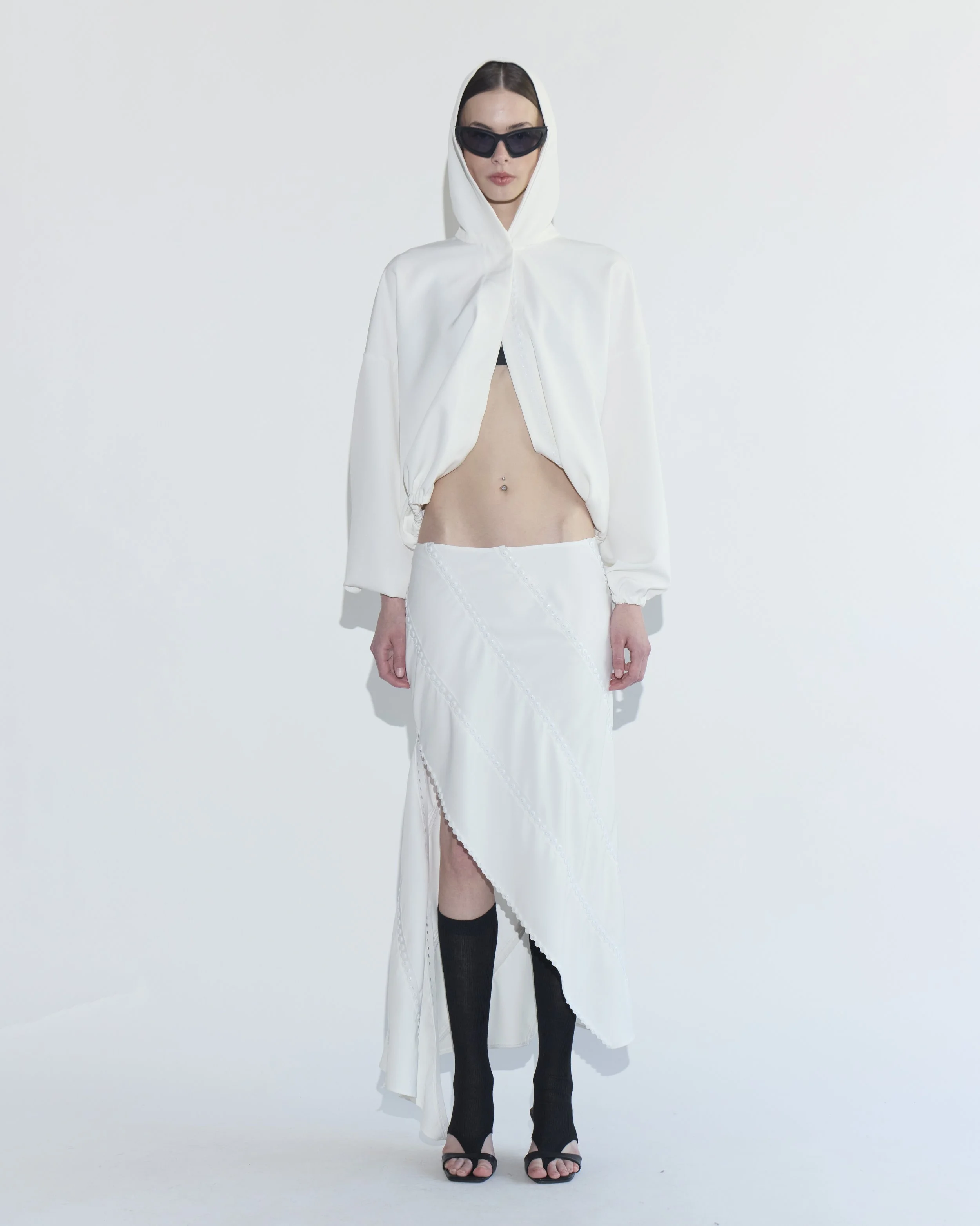 5.0 button midi skirt