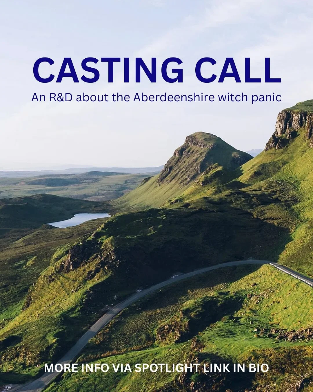 ‼️ CASTING CALL ‼️

We&rsquo;re R&amp;Ding a brand new play about the Aberdeenshire witch panic with writer/director @elsyystrach and are looking for a selection of Scottish actors to join our team! 💙

IZZY | 20-30 | FEMALE 

HELEN &amp; LADY ELSPET