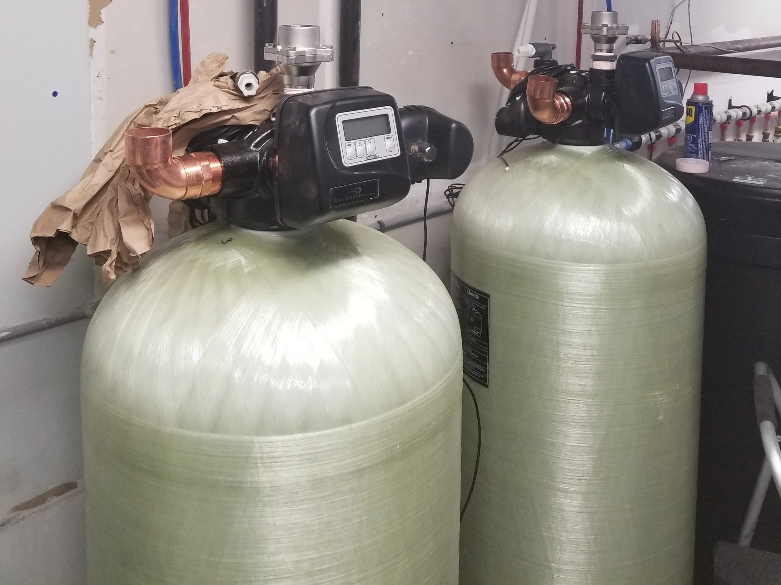 Whole-home water filtration system professionally installed in Springwater, Ontario.