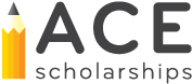 ACE Scholarships logo with an upward arrow next to the text.
