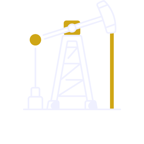 An oil pumpjack with the text 'Oil & Gas' below it.
