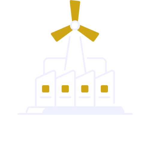 Graphic of solar panels and a wind turbine with the text 'Solar & Wind'.