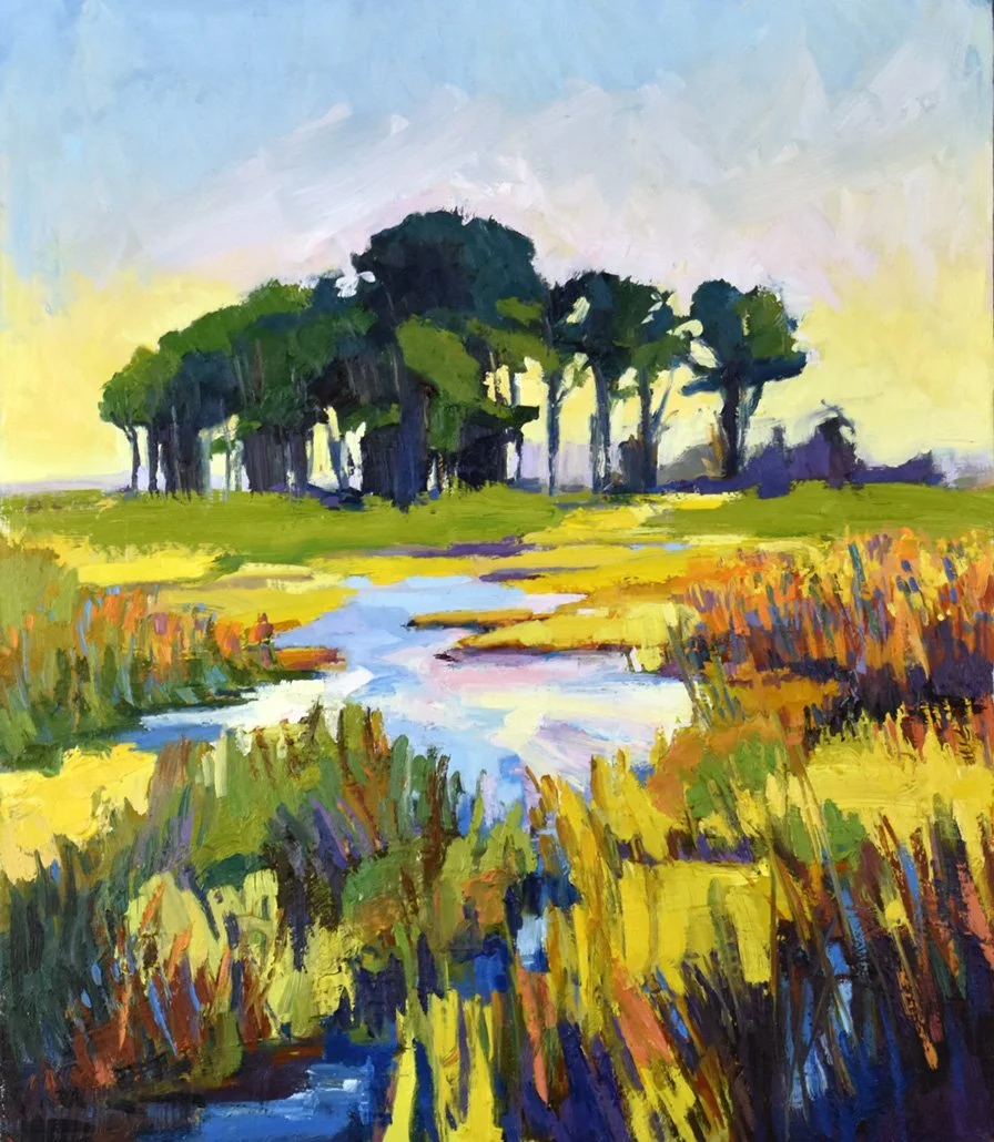 Loblolly Pines, 14 x 12 inches, oil on panel