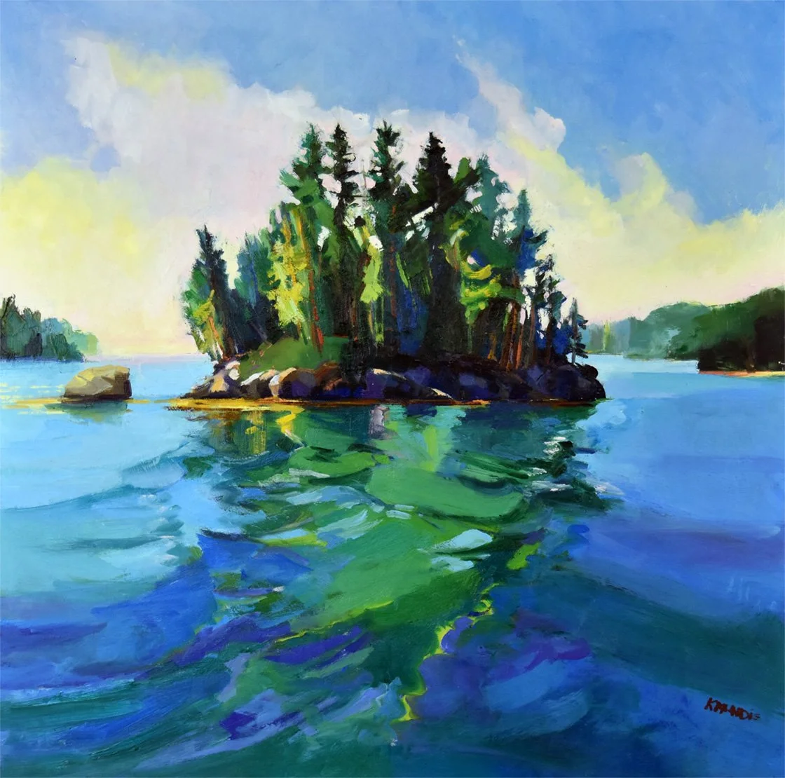 Rabbit Island, 20 x 20 inches, oil on panel, (Carver Hill Gallery, Camden ME $2,000)