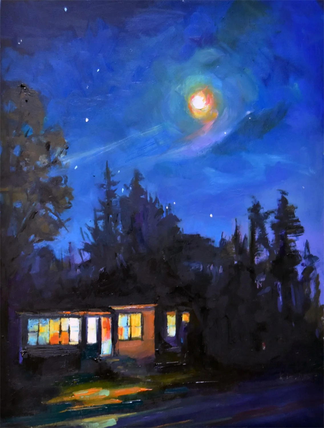 Frog Moon, 16 x 12 inches, oil on panel 