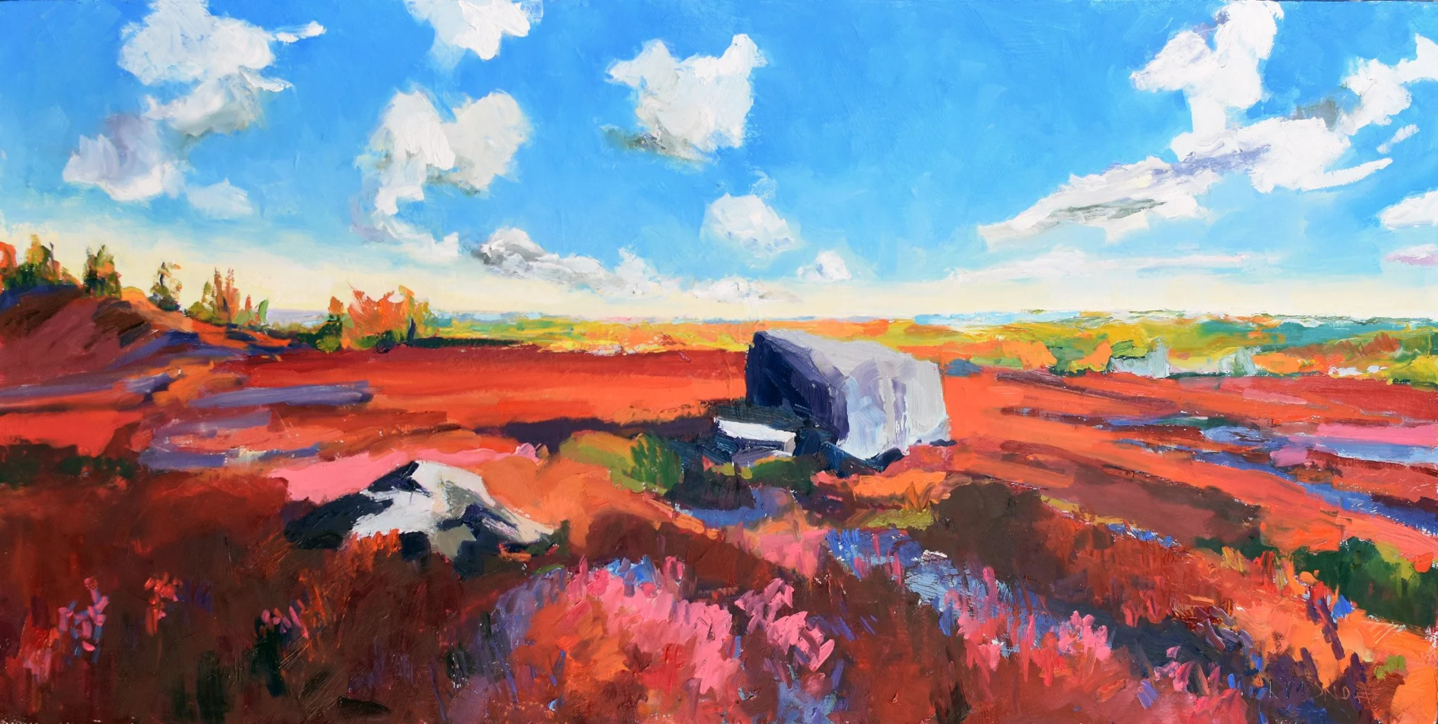 Blue Hill Blueberry, 12 x 24 inches, oil on panel, $1475