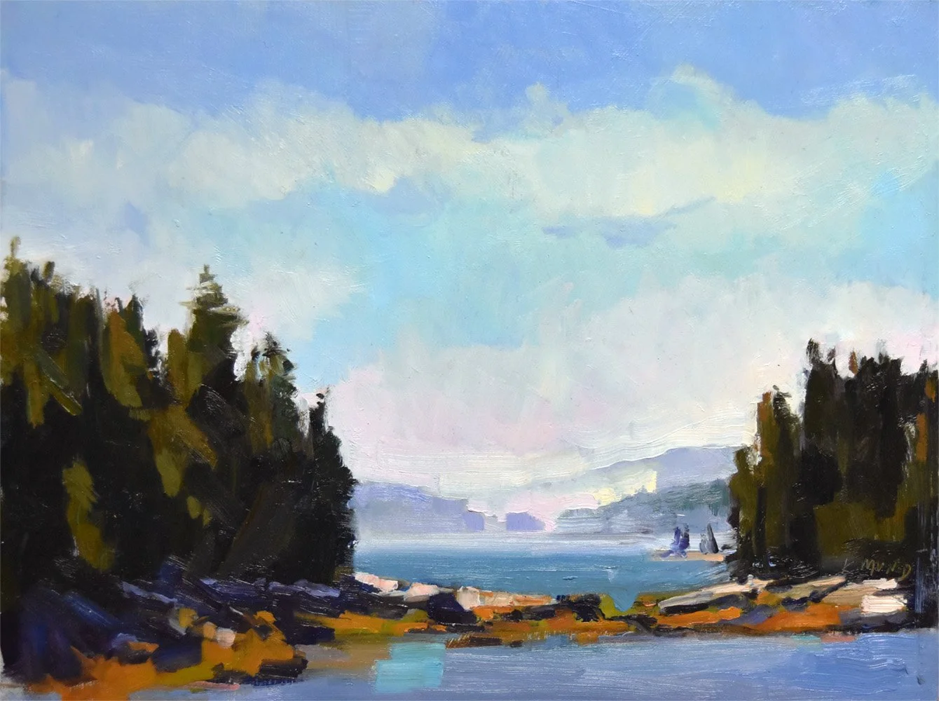 Pickering Cove Morning, 9 x 12 inches, oil on panel