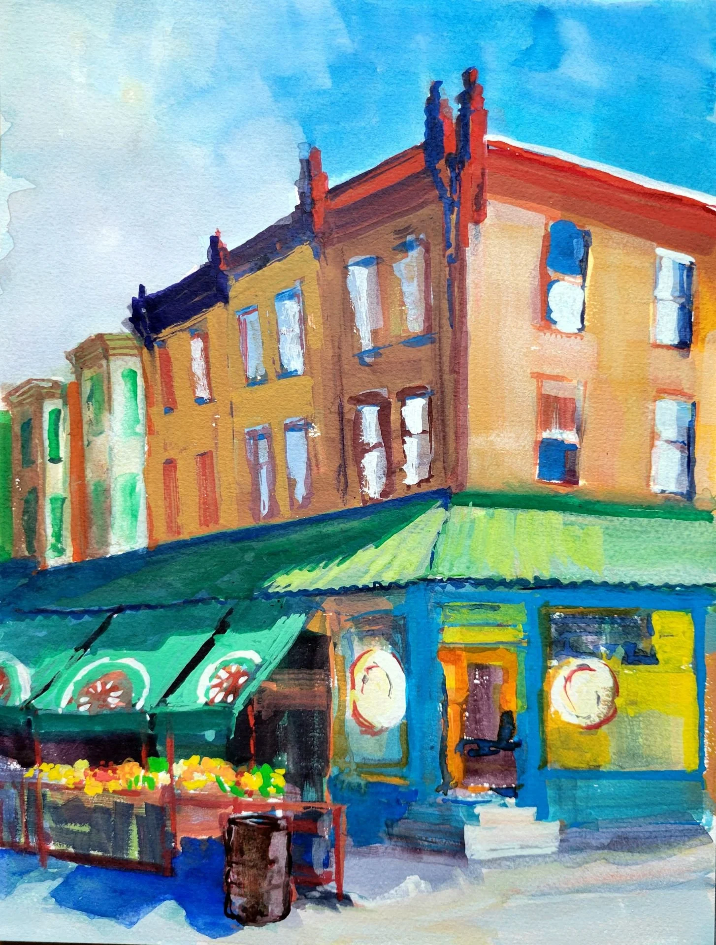 Tortilleria San Roman, 12 x 9 inches, gouache