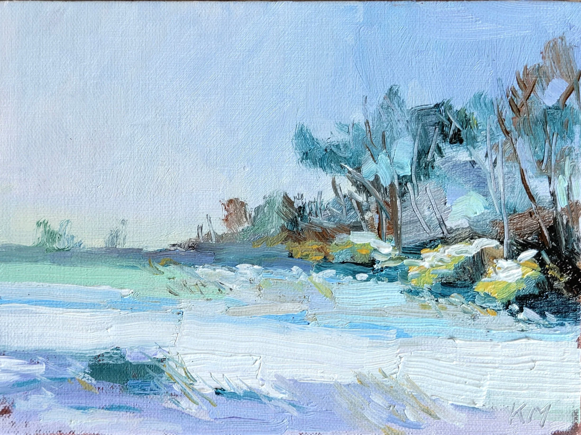 Bryn Athyn Snow, 5 x 7 inches, oil on linen panel